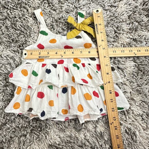 Humor Bear Polka Dot Mustard Yellow Tiered Tank Top 2T 3T - Picture 8 of 8